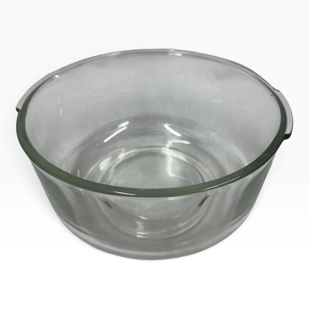 Clear Glass Mixing Bowl 9.25" Oven Microwave Safe Tab Handles Made in Mexico